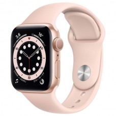Часы Apple Watch Sport 40mm series 6, спортивный ремешок золотого цвета