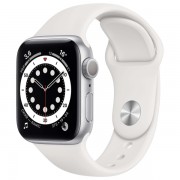 Часы Apple Watch Sport 40mm series 6, спортивный ремешок белого цвета